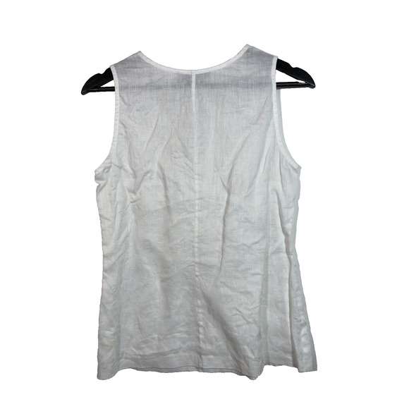 White Linen Embroidered Jacket and Tank Top Set Jaeger Lightweight Size 6 Y2K - Picture 10 of 13
